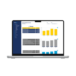 laptop przedstawiający narzędzieenvironmental sustainability dashboard