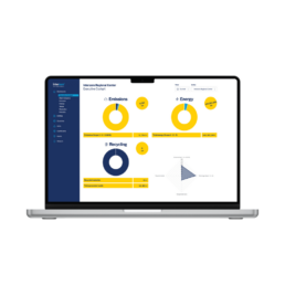 laptop przedstawiający narzędzieenvironmental sustainability dashboard