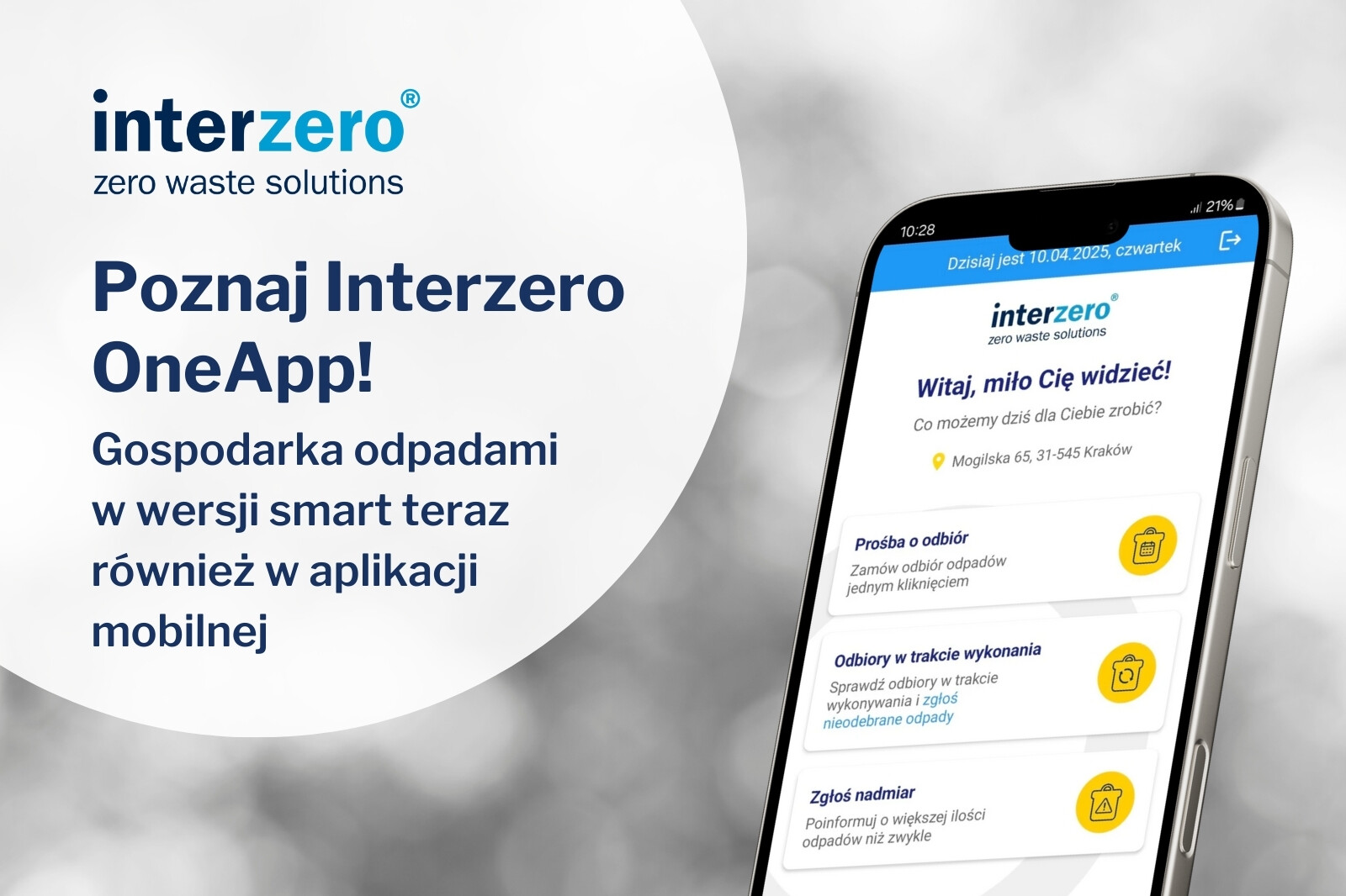 aplikacja mobilna platformy odpadowej interzero
